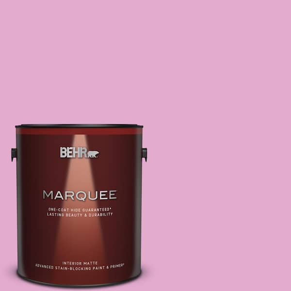 BEHR MARQUEE 1 qt. #680A-3 Pink Bliss Satin Enamel Interior Paint