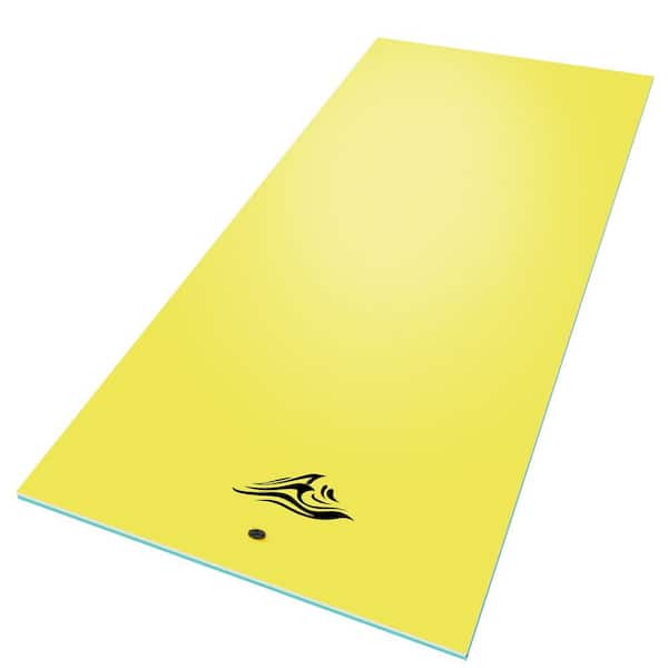 Unbranded 12 ft. x 6 ft. Floating Water Mat Foam Pad with Storage Straps for Adults Outdoor Water Activities