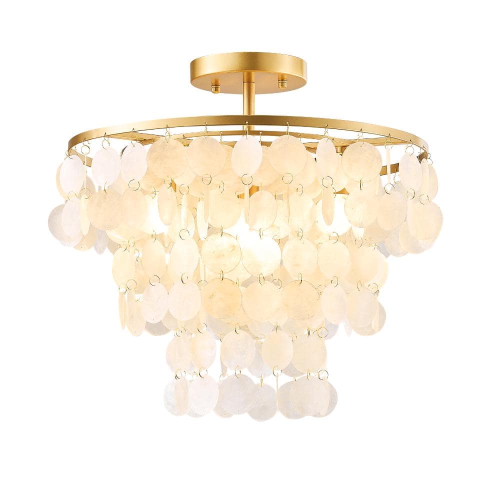 "Eugenia 18"" in diameter 4-Light Glossy Bronze Finish Natural White Shell Flush Mount" price history on PriceWatchPro