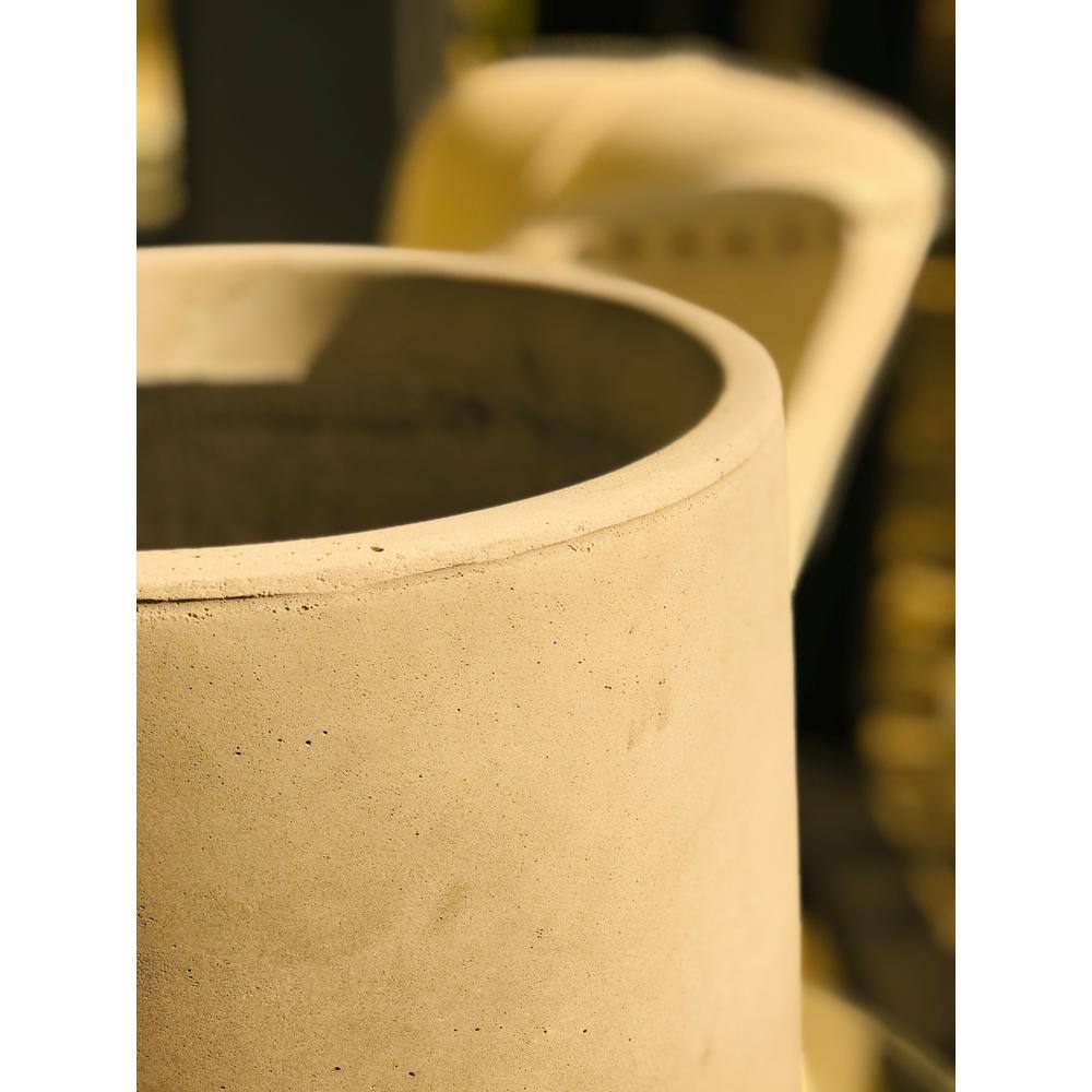 Set of 3 Gray Lightweight Concrete Footed Tulip Planters