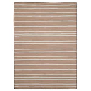 Westin Tan and Ivory 5 ft. x 7 ft. Washable Polyester Indoor/Outdoor Area Rug