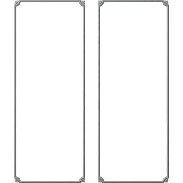 Ekena Millwork 28 in. W x 72 in. H Unfinished Polyurethane Bradford Leaf Panel Moulding Kit (Double Panel)