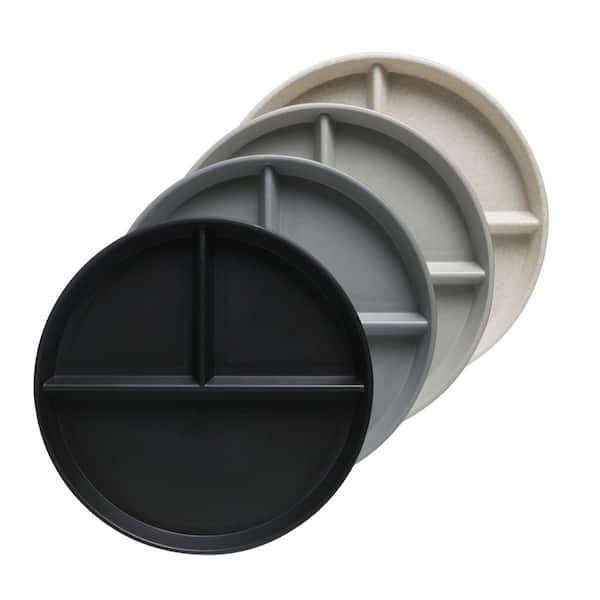 4 PCS 9 in. Grey Series Unbreakable Divided Plates for Kids Adults, Dishwasher and Microwave Safe Compartment Plate