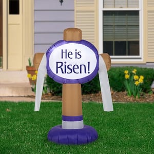 3.5 ft. Tall Airblown-Outdoor "He Is Risen" Easter Sign-SM