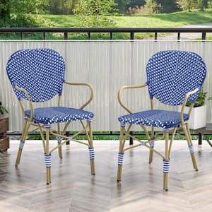 Corvo Blue and White Aluminum Outdoor Dining Chair (Set of 2)