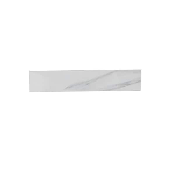 22 in. Vanity Sidesplash in Carrara White with Veins