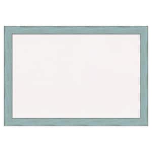 Sky Blue Rustic Wood White Corkboard 26 in. x 18 in. Bulletin Board Memo Board