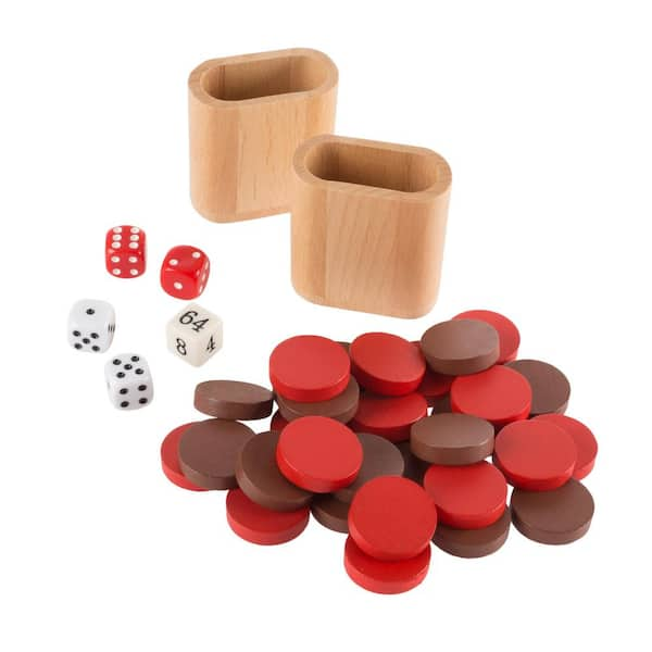 Hey! Play! Wooden Chess and Backgammon Table Set W350028 - The Home Depot