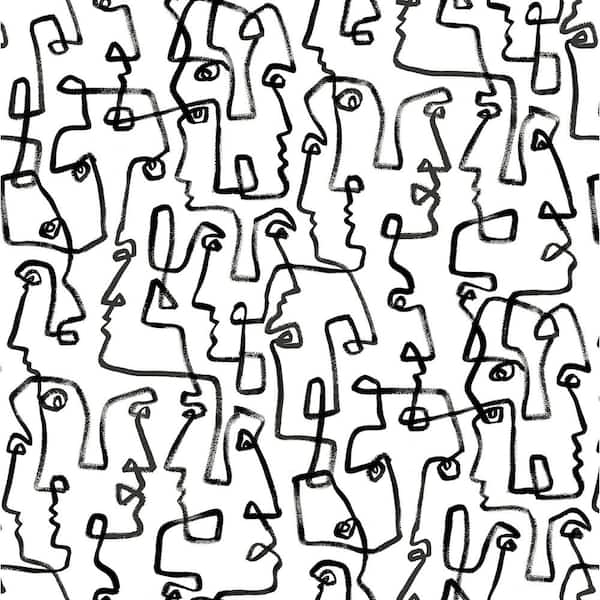 SURFACE STYLE Gestures Ink Vinyl Peel and Stick Wallpaper Roll (Covers 30.75 sq. ft.)