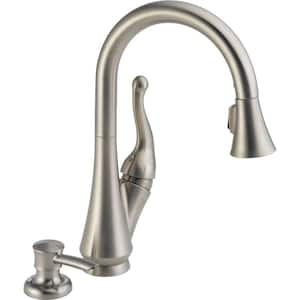 Talbott Single-Handle Pull-Down Sprayer Kitchen Faucet with Soap Dispenser in Stainless Featuring MagnaTite Docking