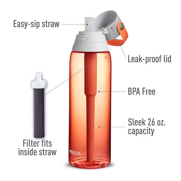 24oz Water Bottle with Carry Strap and filter net , Leak-Proof BPA