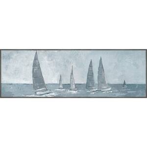 "Racing Sails" by Marmont Hill Floater Framed Canvas Nature Art Print 15 in. x 45 in.