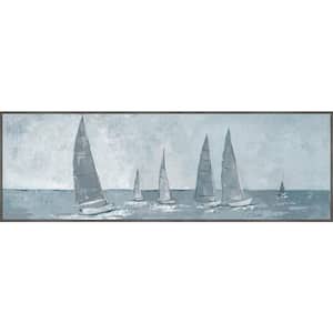 "Racing Sails" by Marmont Hill Floater Framed Canvas Nature Art Print 15 in. x 45 in.