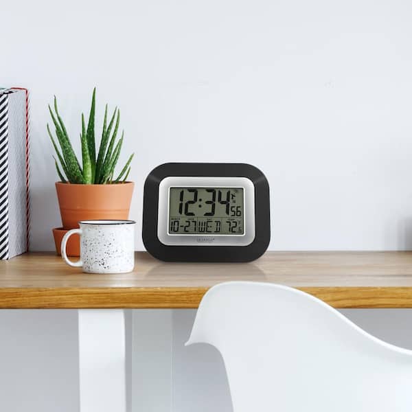 Black for sale online La Crosse Technology WT-8005U-B Atomic Digital Wall Clock with Indoor Temperature 