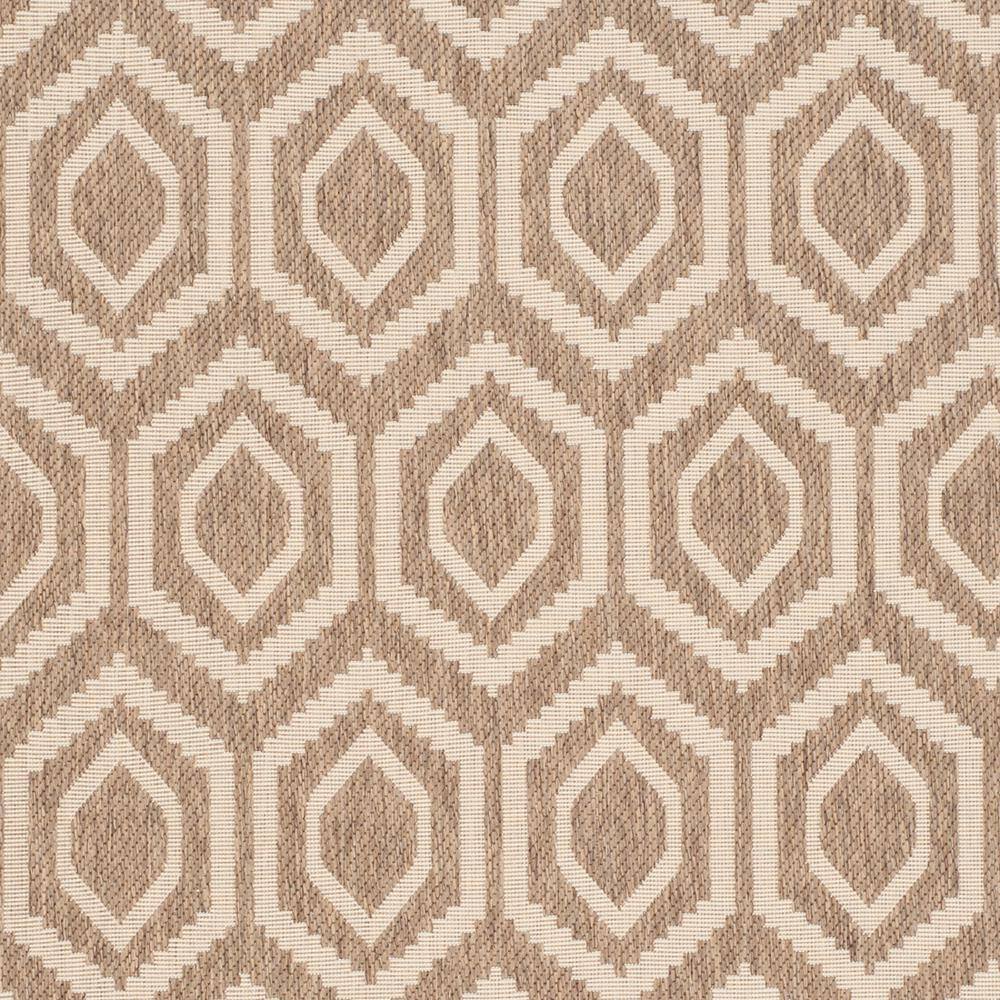 Brown and Bone Geometric Indoor/Outdoor Area Rug