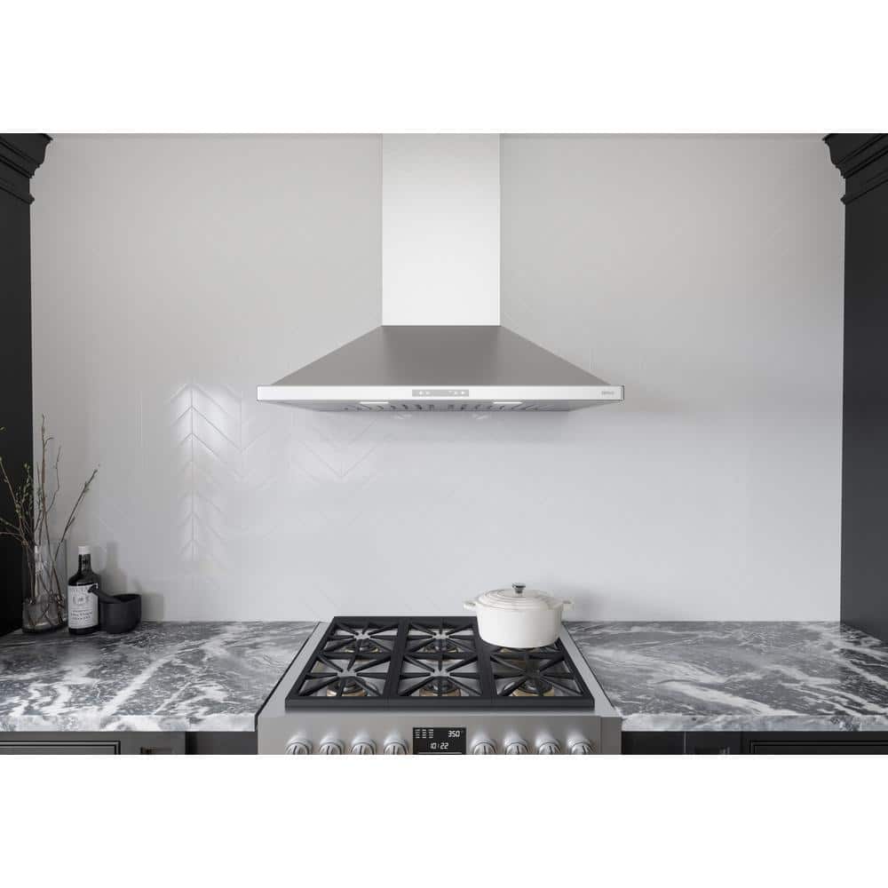 Venezia 36" Stainless Steel Wall Mounted Range Hood with LED Light