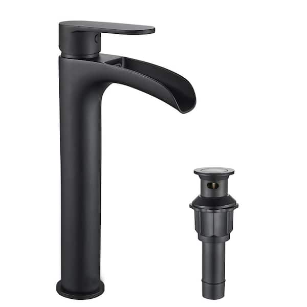 Bathroom Basin Sink Faucet high quality Waterfall Single Handle Hole Vanity Mixer Tap w/Drain