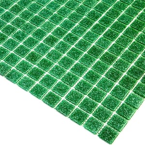 Dune Glossy Sea Green 12 in. x 12 in. Glass Mosaic Wall and Floor Tile (20 sq. ft./case) (20-pack)