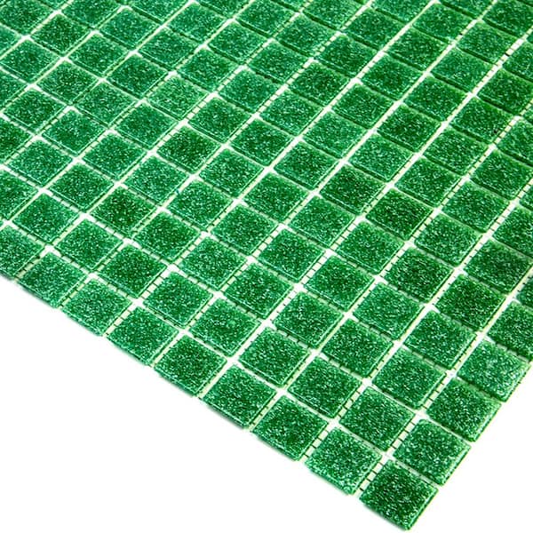 Dune Glossy Sea Green 12 in. x 12 in. Glass Mosaic Wall and Floor Tile (20 sq. ft./case) (20-pack)