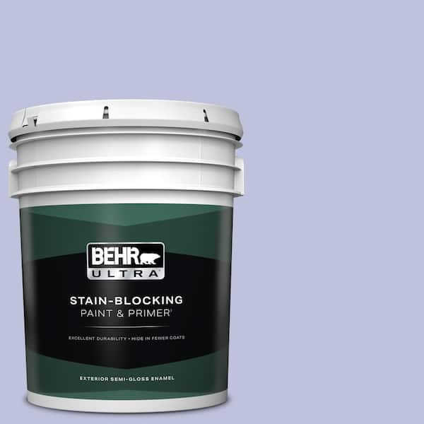 BEHR ULTRA 5 gal. #610A-3 Lavender Sachet Semi-Gloss Enamel Exterior Paint & Primer