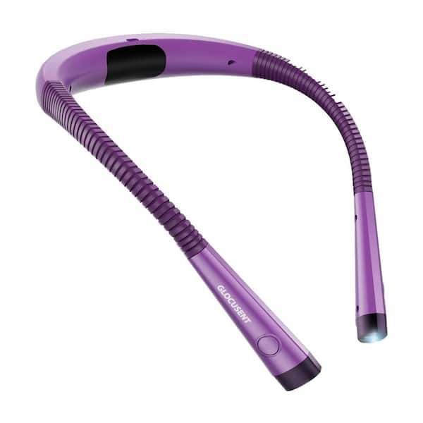 Ergonomic 5-Volt 60 Lumen Integrated LED Neck Reading Clamp Work Light Battery Operated 1.1 in. Tool Only in Purple