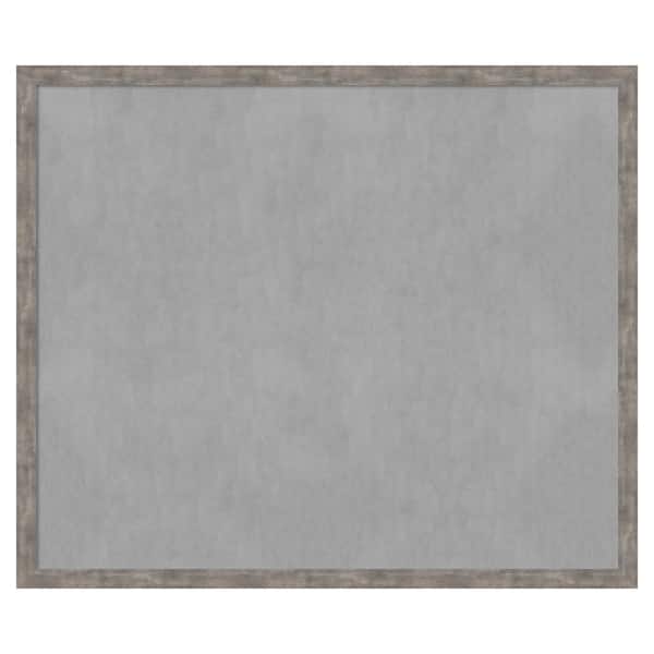 Amanti Art Marred Pewter 51 in. x 43 in Framed Magnetic Board
