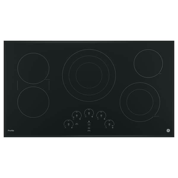GE Profile 36 in. Radiant Electric Cooktop in Black with 5 Elements with Tri-Ring Element