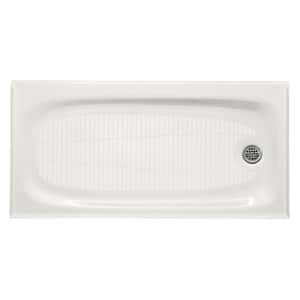 Salient 60 in. x 30 in. Cast Iron Single Threshold Shower Base with Right-Hand Drain in White
