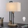 TRUE FINE 23 in. Black Modern Table Lamp with USB Port and White Linen  Shade AD4073T - The Home Depot