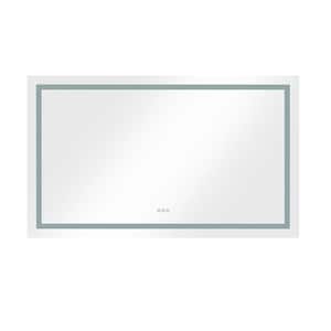 72 in. W x 36 in. H Rectangular Aluminium Frameless Anti-Fog Wall Mounted Bathroom Vanity Mirror with LED Lights