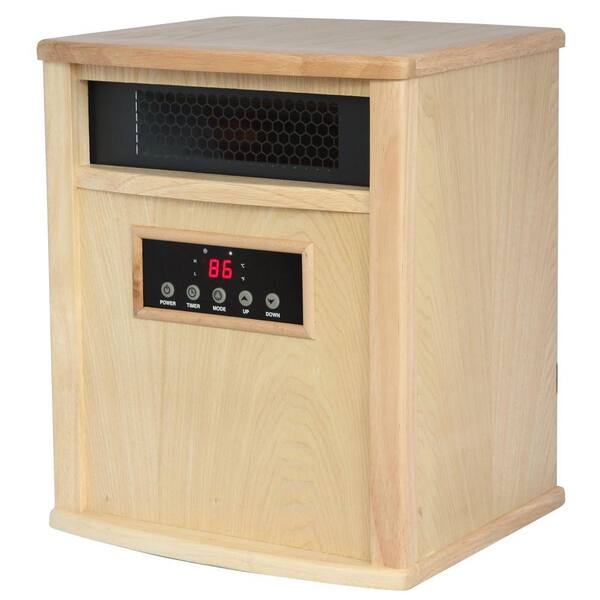 American Comfort Titanium 1500-Watt Infrared Electric Portable Heater with built in UV-C Air Purifier - Oak