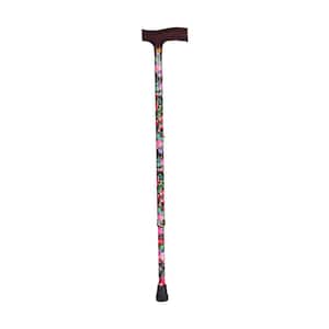 Lightweight Adjustable Foot Cane with Derby Top in Floral