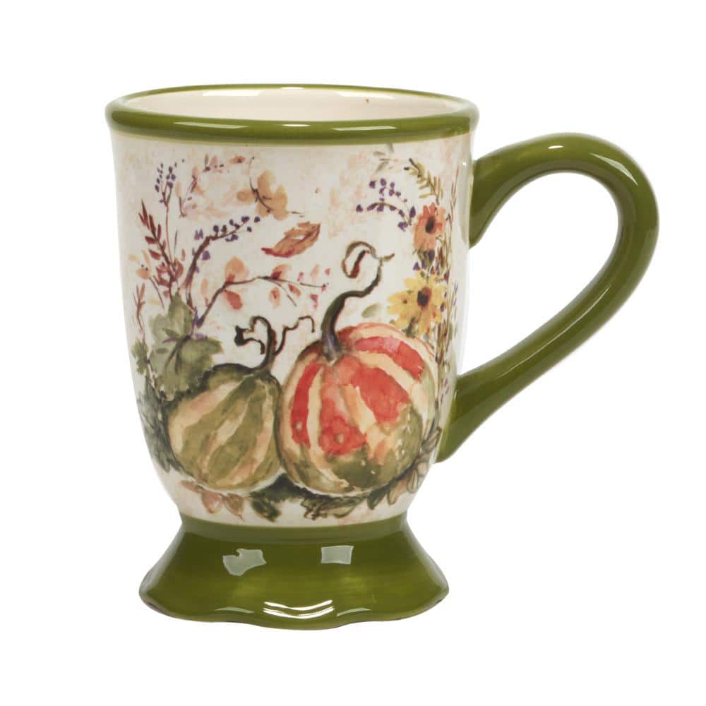 Harvest Morning Ceramic Fall-Themed 16oz Mugs Set of 4