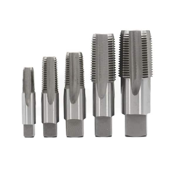 5 Piece Carbon Steel NPT Pipe Tap Set, 1/8 in., 1/4 in., 3/8 in., 1/2 in. and 3/4 in.