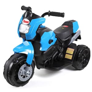 6-Volt 3-Wheel Kids Ride On Motorcycle Battery Powered Toy with LED Lights in Blue
