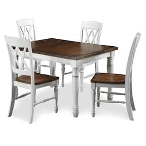 Rubbed White Wood Double X-Back Dining Chair (Set of 2)