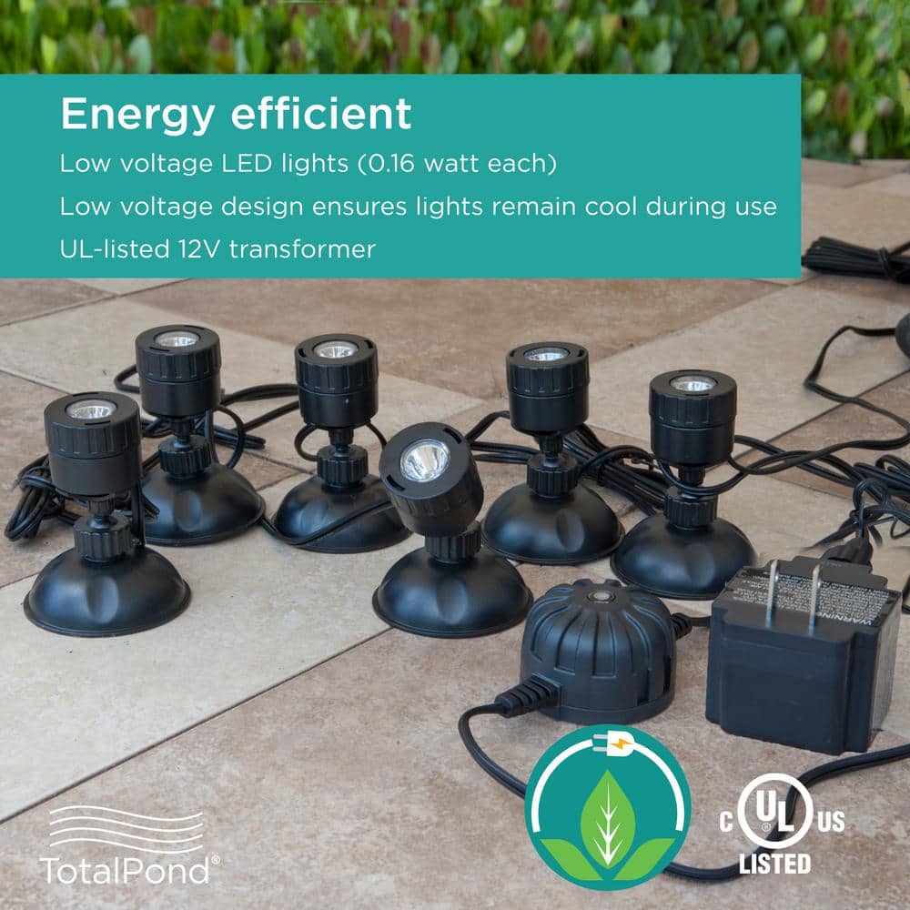Modern Black LED Waterproof Outdoor Path Lights, Set of 6