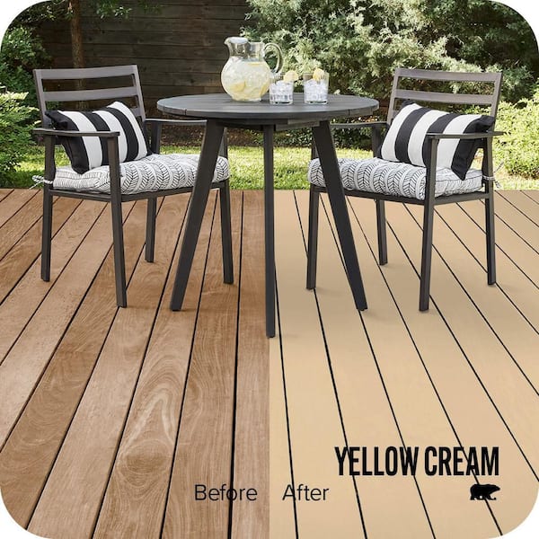 1 gal. #SC-133 Yellow Cream Solid Color Waterproofing Exterior Wood Stain and Sealer