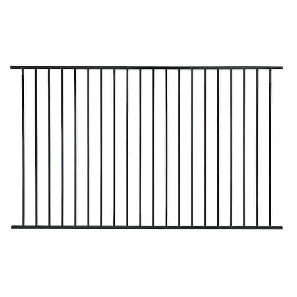 US Door & Fence Pro Series 4.84 ft. H x 7.75 ft. W Black Steel Fence Panel