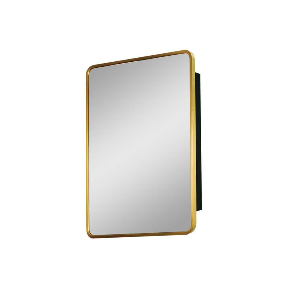 Cesicia 20 in. W x 28 in. H Rectangular Surface or Recessed Mount Gold ...