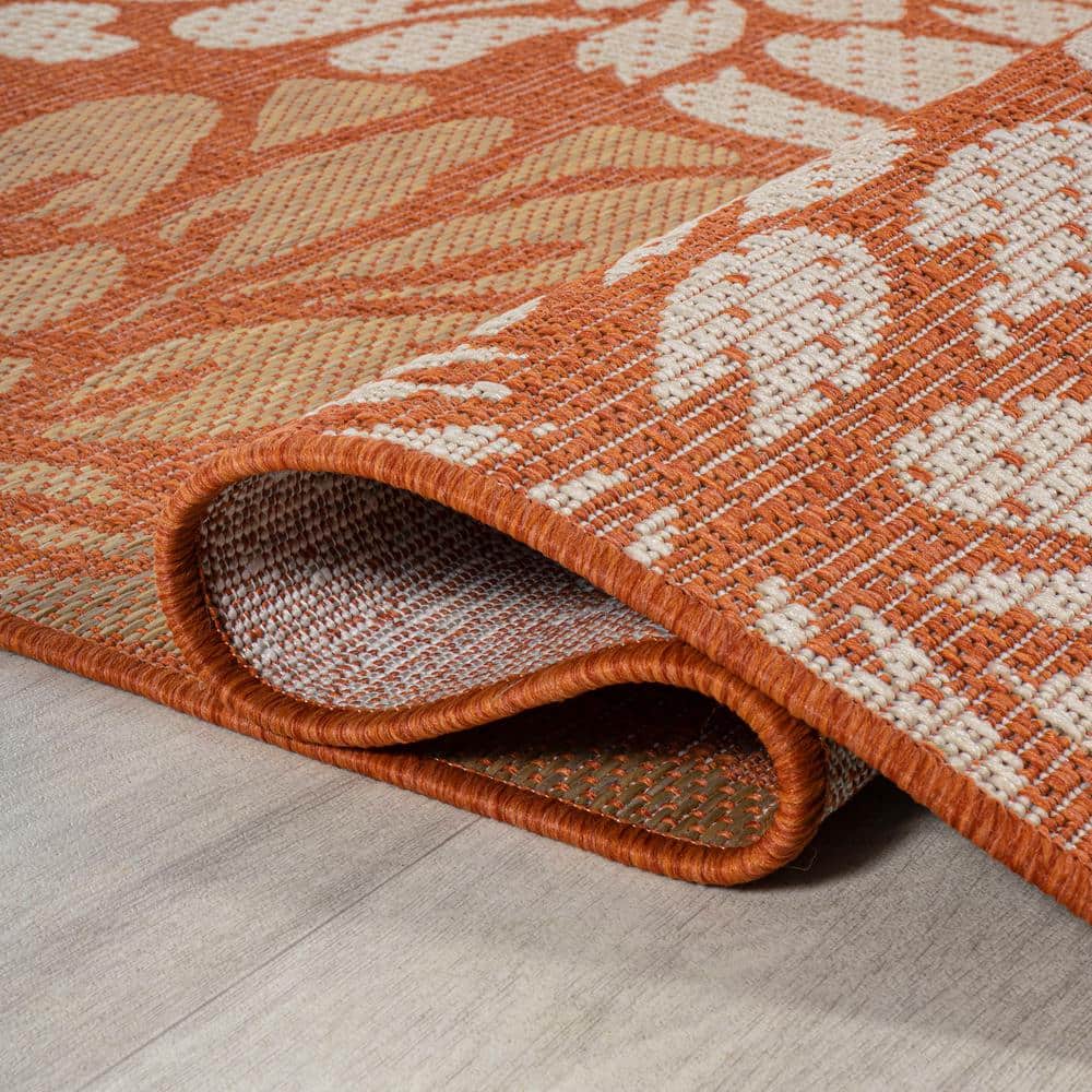 Zinnia Bohemian Floral Textured Flatweave Gray Synthetic Area Rug