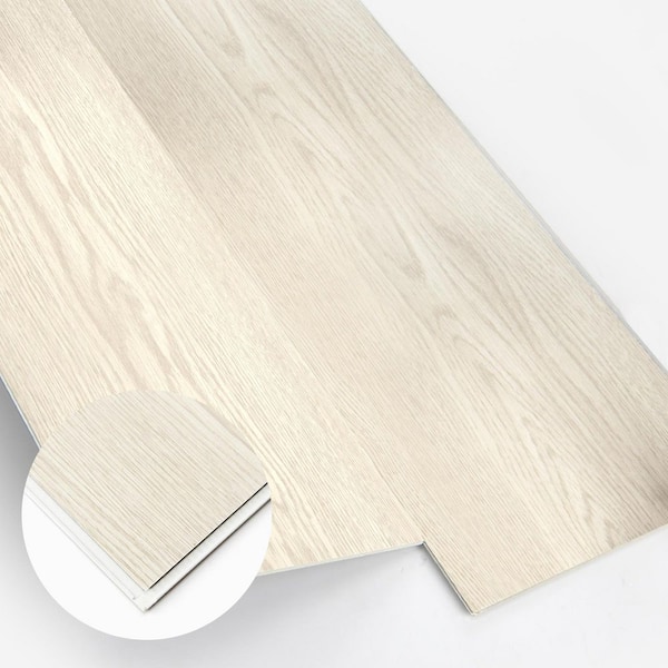 Antique White12MIL 7.2 in. x48 in. Waterproof Click Lock Vinyl Plank Flooring, SPC Rigid Core Flooring(24 sq. ft. /box)