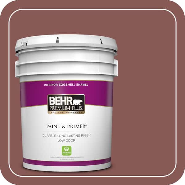 BEHR PREMIUM PLUS 5 gal. #PPU1-09 Red Willow Eggshell Enamel Low Odor Interior Paint & Primer