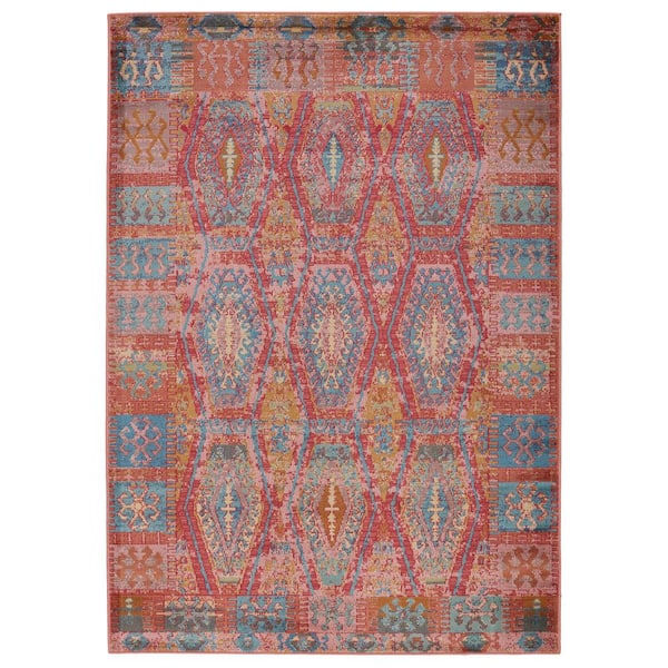 Jaipur Living Prisma Pink/Blue 7 ft.6 in. x 9 ft.6 in. Tribal Rectangle Area Rug