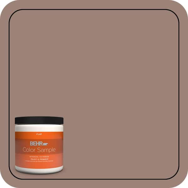 BEHR PREMIUM PLUS 8 oz. #N150-4 Modern Mocha Flat Interior/Exterior Paint & Primer Color Sample