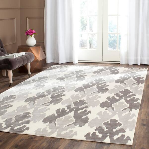 Tibetan 6 ft. x 9 ft. Pearl/Gray Abstract Area Rug