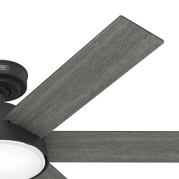 Hunter - Donatella 52 in. Integrated LED Indoor Matte Black Ceiling Fan with Light Kit and Remote Included