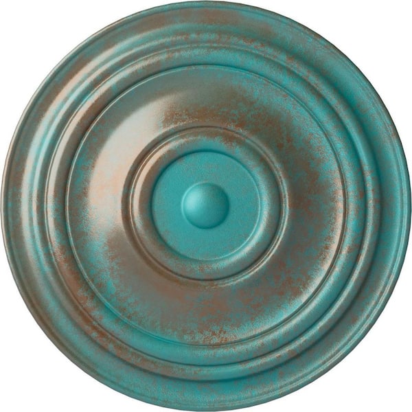 Ekena Millwork 2-1/2 in. x 31-1/2 in. x 31-1/2 in. Polyurethane Traditional Ceiling Medallion, Copper Green Patina
