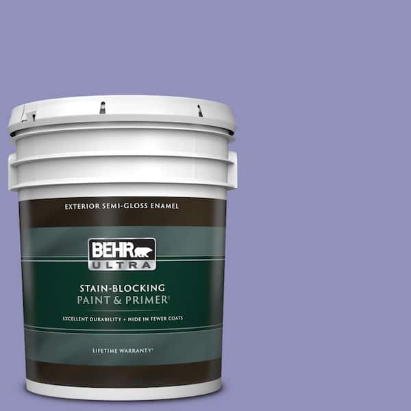 BEHR ULTRA 5 gal. #PPU16-05 Lily of the Nile Semi-Gloss Enamel Exterior Paint & Primer