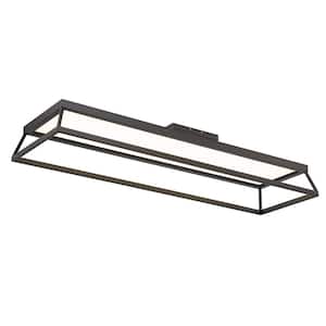 Terrace 44 in. Matte Black Linear Dimmable Energy Star Listed Selectable LED CCT Flush Mount